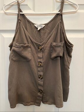 Market & Spruce Button-Front Tie-Strap Tank
